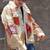 Navratri off white pure denim jacket with gamthi artwork