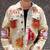 Navratri off white pure denim jacket with gamthi artwork