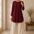 Maroon cotton plain casual kurta set for women