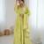 Elegant green embroidered georgette gown with dupatta