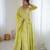 Elegant green embroidered georgette gown with dupatta