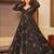 Black rayon digital print anarkali gown