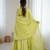 Elegant green embroidered georgette gown with dupatta