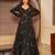 Black rayon digital print anarkali gown