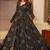 Black rayon digital print anarkali gown
