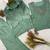 sea green color hand work silk blend salwar suit 