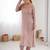 Dusty rose floral embroidered v-neck kurta pant set