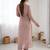 Dusty rose floral embroidered v-neck kurta pant set