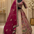 rani pink color Print Embroidered Dori and Zari work Mirror Sequins work Satin lehenga choli set