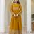 Mustard yellow embroidered anarkali gown with dupatta