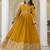 Mustard yellow embroidered anarkali gown with dupatta