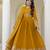 Mustard yellow embroidered anarkali gown with dupatta
