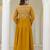 Mustard yellow embroidered anarkali gown with dupatta