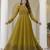 Olive green embroidered anarkali gown with soft net dupatta
