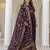 Brown embroidered anarkali gown with floral dupatta