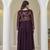 Brown embroidered anarkali gown with floral dupatta