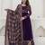 Royal purple embroidered anarkali gown with heavy dupatta