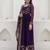Royal purple embroidered anarkali gown with heavy dupatta