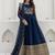 Navy blue embroidered anarkali gown with designer dupatta