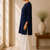Blue cotton plain casual kurta set for women