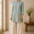Blue cotton plain casual kurta set for women