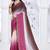Sequin zarkan embroidered work pink and brown two tone satin saree