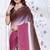 Sequin zarkan embroidered work pink and brown two tone satin saree