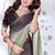 Sequin zarkan embroidered work green and black two tone satin saree