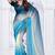 Sequin zarkan embroidered work sky blue color satin saree