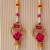 handmade shubh labh rose bell door hanging decorative beaded latkan for home decoration (pack of 2)