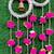 handmade ring bell door hanging decorative pink pom pom latkan for home entrance decoration (pack of 2)