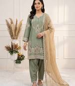 sea green color cording sequnce and  embroidery satin salwar suit 
