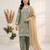 sea green color cording sequnce and  embroidery satin salwar suit 