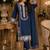 Neavy Blue Color Embroidery And Thread Work  Satin Salwar Suit