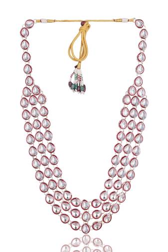 Maroon kundan necklace for women – royal festive jewellery