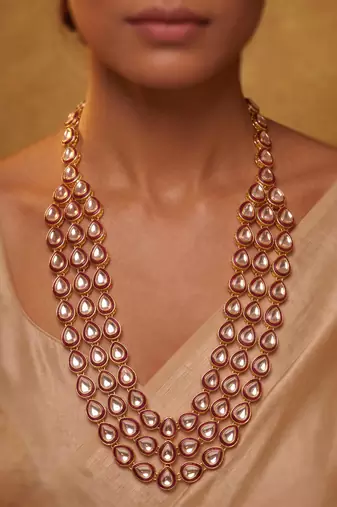 Maroon kundan necklace for women – royal festive jewellery
