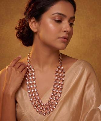 Maroon kundan necklace for women – royal festive jewellery 4