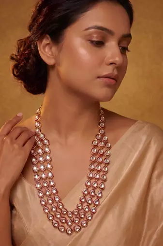 Maroon kundan necklace for women – royal festive jewellery