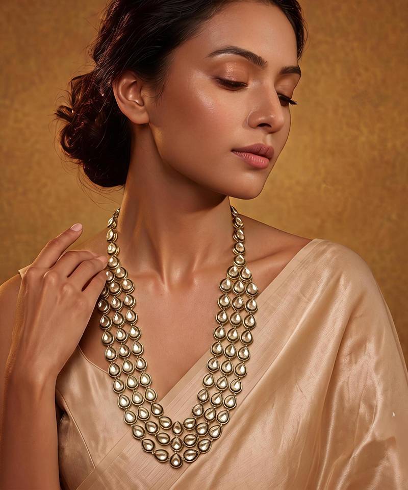 Green kundan necklace for women – traditional wedding jewellery