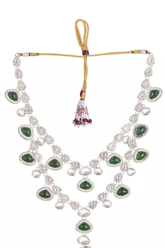 Green kundan necklace – classic festival jewellery