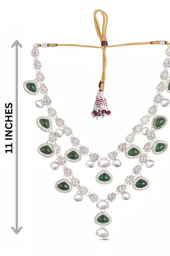 Green kundan necklace – classic festival jewellery