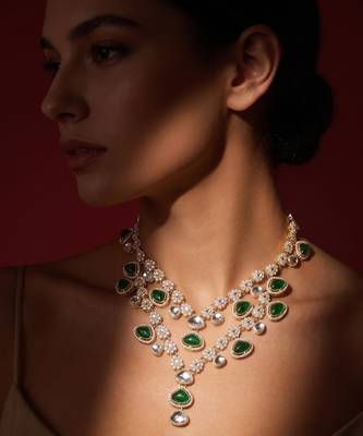 Green kundan necklace – classic festival jewellery 1