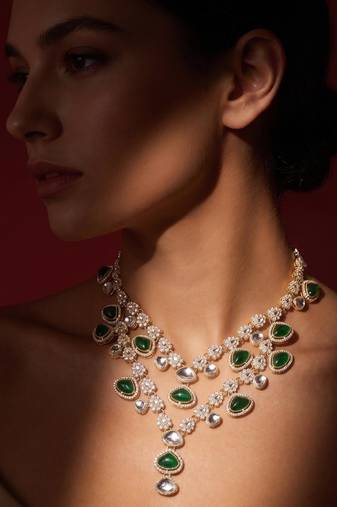 Green kundan necklace – classic festival jewellery