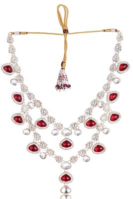Maroon kundan necklace – heritage style jewellery 3