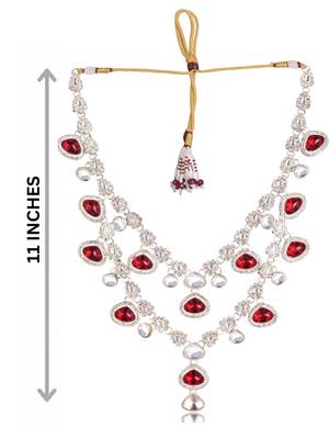 Maroon kundan necklace – heritage style jewellery 4