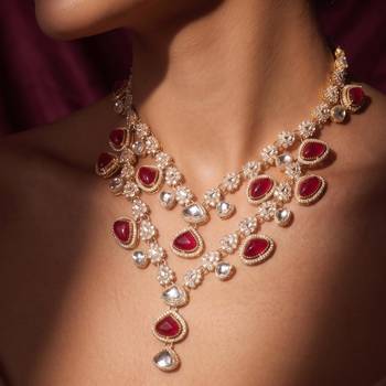Maroon kundan necklace – heritage style jewellery 5