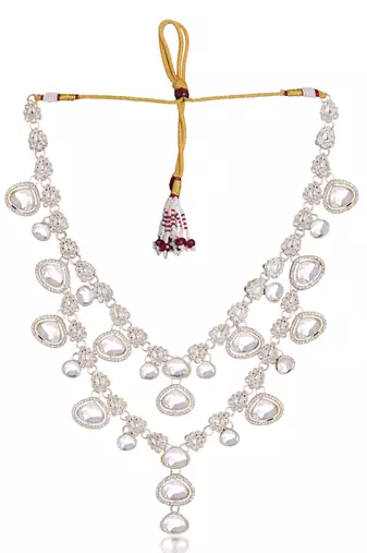 White kundan necklace for women – timeless festival jewellery