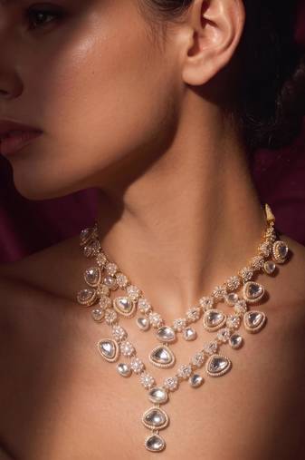 White kundan necklace for women – timeless festival jewellery