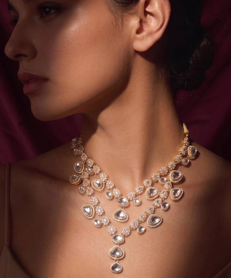 White kundan necklace for women – timeless festival jewellery
