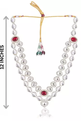 Maroon kundan necklace for women – premium ethnic fashion jewellery